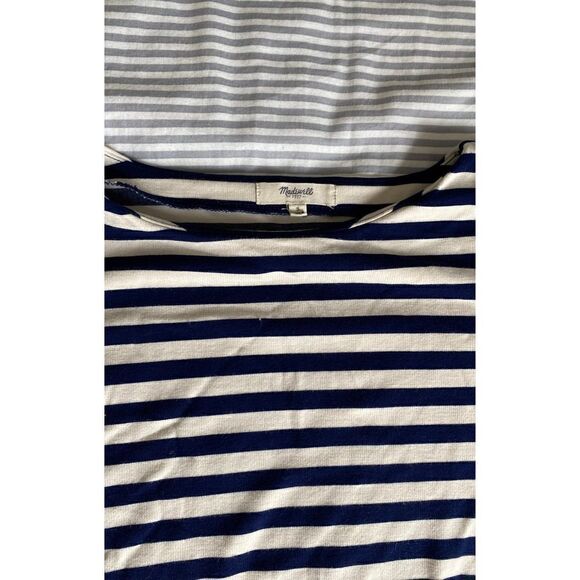 Madewell Striped Long 3/4 Sleeve scoop neck top - Picture 2 of 3